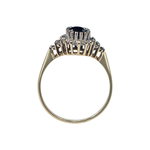 Load image into Gallery viewer, Ladies 18ct Yellow Gold Black Sapphire Diamond Cluster Ring
