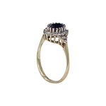 Load image into Gallery viewer, Ladies 18ct Yellow Gold Black Sapphire Diamond Cluster Ring