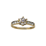 Load image into Gallery viewer, 9kt Yellow Gold Cluster Ring with 13 Round Cut Zircons