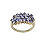Load image into Gallery viewer, 9ct Yellow Gold Tanzanite Cluster Ring