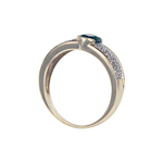 Load image into Gallery viewer, CZ Emerald and Natural Diamond 9kt gold ring