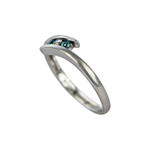 Load image into Gallery viewer, 9kt White Gold Blue Topaz and Diamond Trinity Ring