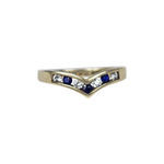 Load image into Gallery viewer, 9kt Gold Blue Sapphire and Diamond Cluster Engagement Ring