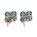Load image into Gallery viewer, 9kt Yellow Gold Emerald Flower Earring