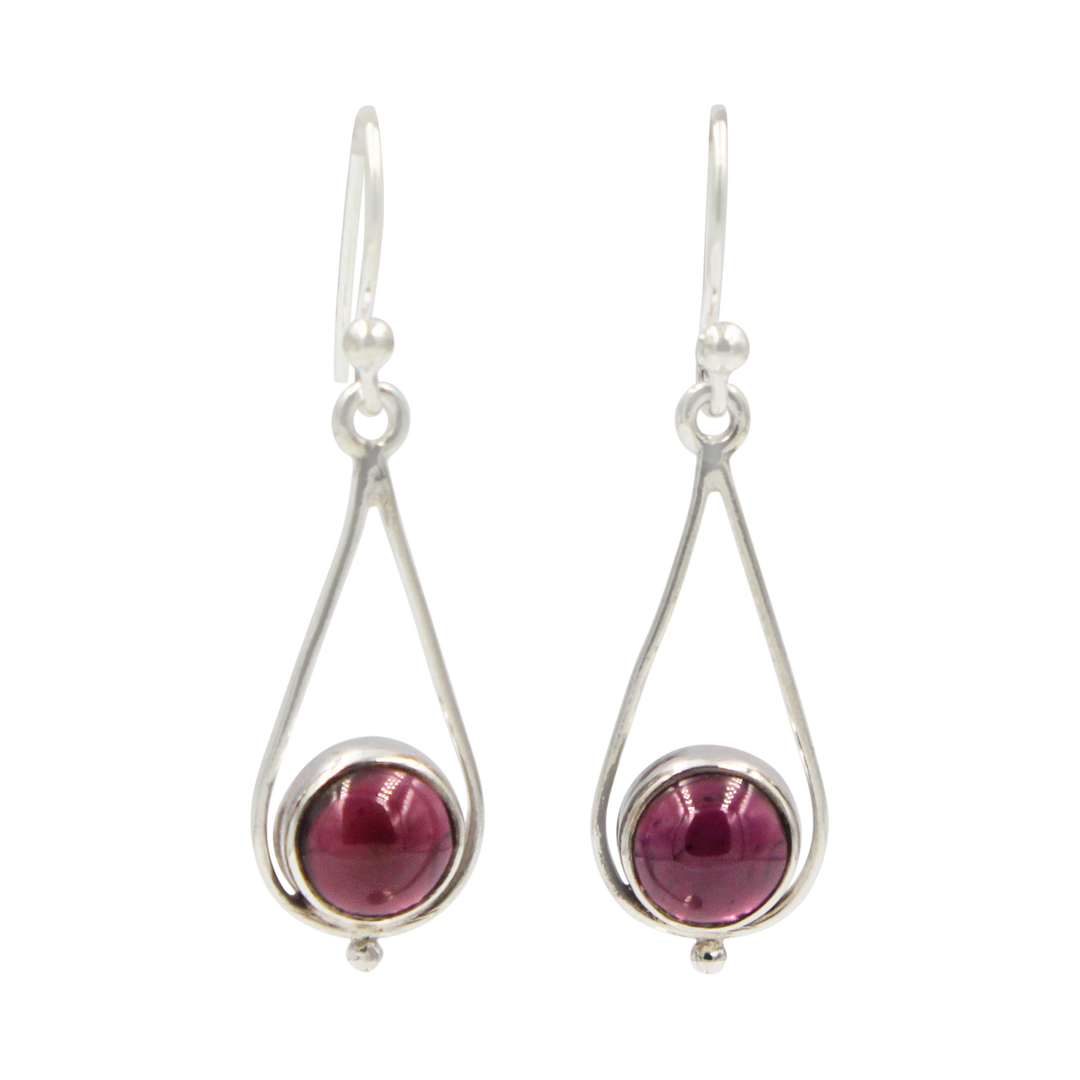 Sundari Sterling Silver Drop Earrings (Gemstone or Freshwater Pearls)