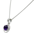 Load image into Gallery viewer, Round Sterling Silver Pendent with a Cabochon Amethyst gemstone