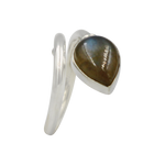 Load image into Gallery viewer, Sundari Sterling Silver Twisted Ring with Cabochon Gemstone