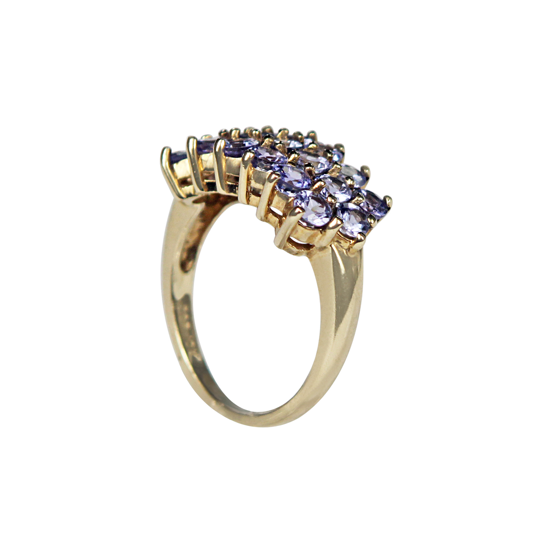 9ct Yellow Gold Tanzanite Cluster Ring