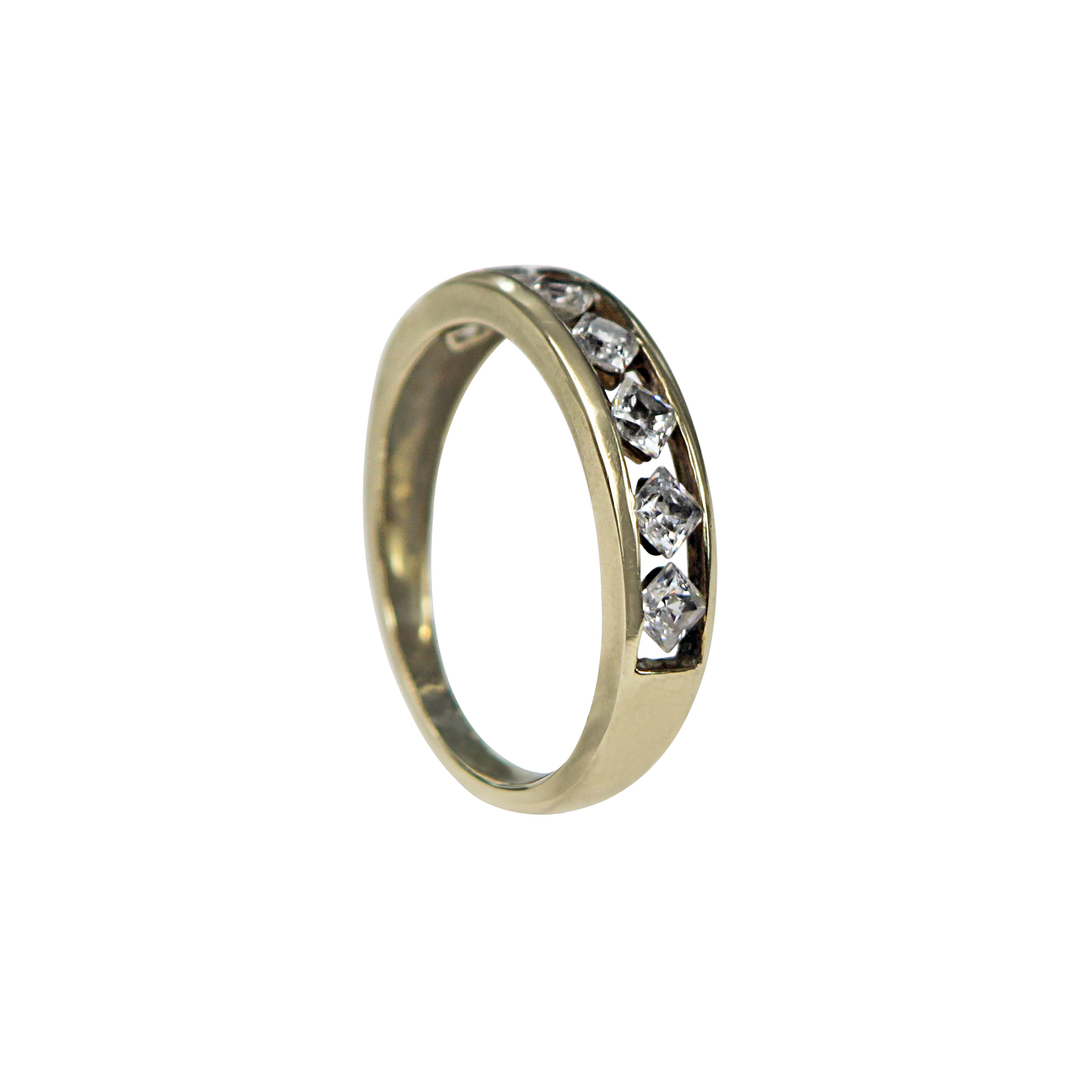 Copy of 9ct Yellow and White Gold Eternity Ring with 3 Round Cut Diamonds