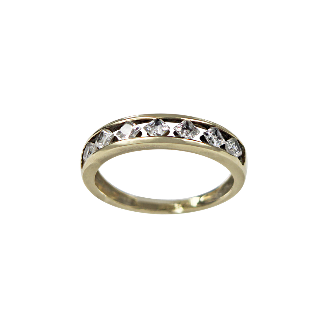 Copy of 9ct Yellow and White Gold Eternity Ring with 3 Round Cut Diamonds