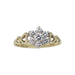 Load image into Gallery viewer, 9kt Yellow Gold Cluster Ring with 7 Round Cut Zircons
