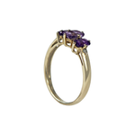 Load image into Gallery viewer, 9ct Yellow Gold Trinity Ring with 3 Cushion cut Amethyst Stones
