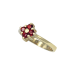 Load image into Gallery viewer, 9kt gold CZ Ruby Flower Ring 
