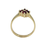 Load image into Gallery viewer, 9kt gold CZ Ruby Flower Ring 
