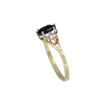 Load image into Gallery viewer, 9kt Yellow Gold Cluster Ring with Blue Sapphire and Zircon
