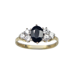 Load image into Gallery viewer, 9kt Yellow Gold Cluster Ring with Blue Sapphire and Zircon
