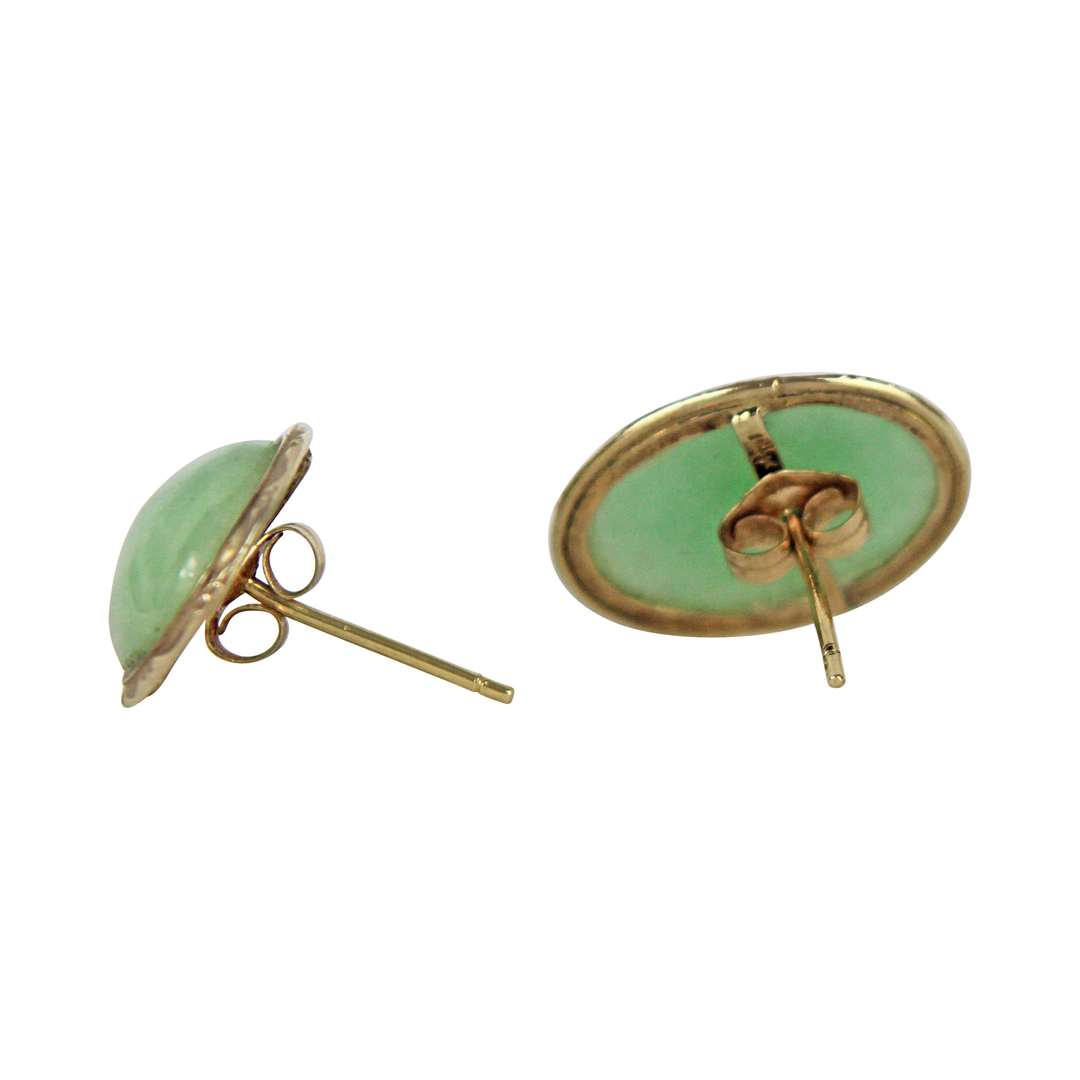 9ct Yellow Gold Jade Earrings