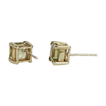 Load image into Gallery viewer, 9ct Yellow Gold Square Peridot Earrings
