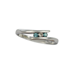 Load image into Gallery viewer, 9kt White Gold Blue Topaz and Diamond Trinity Ring
