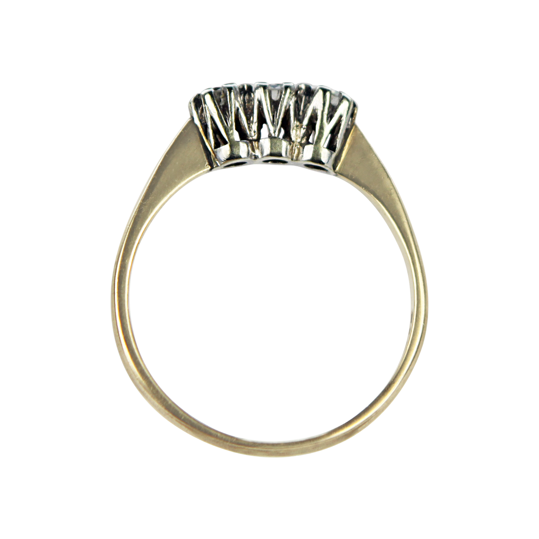 9ct Yellow and Yellow Gold Trinity Ring with 3 Brilliant Cut Diamonds