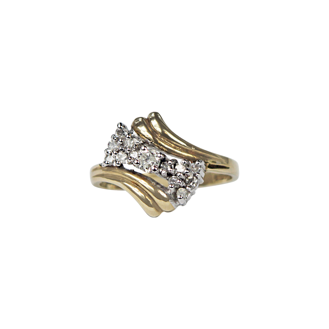 9ct Yellow Gold Diamond Cluster Ring