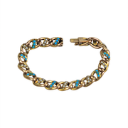 14kt Yellow Turquoise and Pearl Bracelet