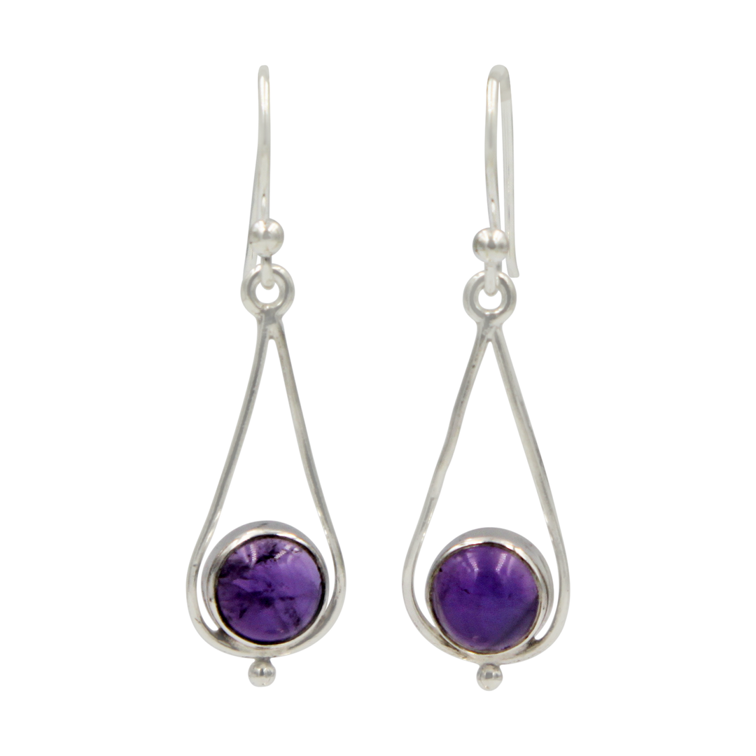 Sundari Sterling Silver Drop Earrings (Gemstone or Freshwater Pearls)