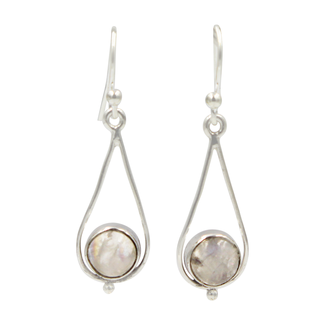 Sundari Sterling Silver Drop Earrings (Gemstone or Freshwater Pearls)