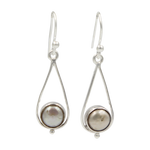 Load image into Gallery viewer, Sundari Sterling Silver Drop Earrings (Gemstone or Freshwater Pearls)
