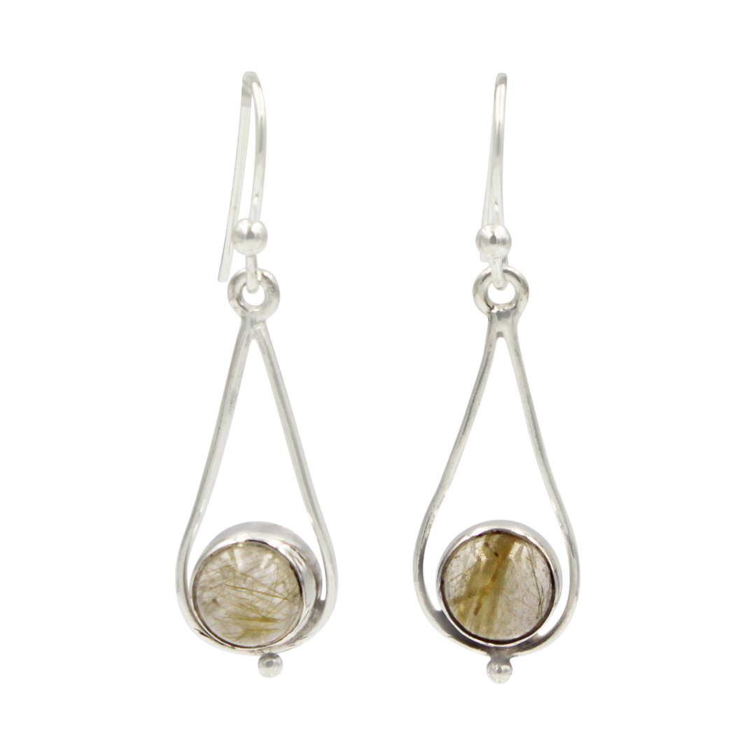 Sundari Sterling Silver Drop Earrings (Gemstone or Freshwater Pearls)